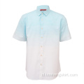 Aangepaste blauwe casual shirts met korte mouwen